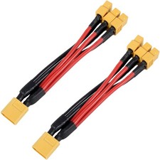 2pcs XT60 Parallel Battery Connector Extension Y Splitter 3-Way 14AWG /Female... picture