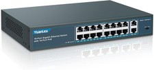 NEW 16 Port with 2 Gigabit Uplink 16 Smart PoE Switch + Port 1000Mbps 250W picture