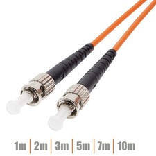 1M ST/UPC to ST/UPC Fiber Optic Multi Mode Simplex Optical Patch Cable Cord OFNR picture