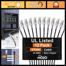 Ultra Slim Cat6A Ethernet Cable 2FT, 23AWG, 12-Pack, High-Speed Network Cable, B picture