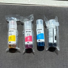 Epson Genuine 512 Ecotank Ink Bottle 4 Pack Black Yellow Magenta Cyan New Unused picture