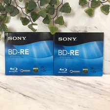 Lot of 2 Sony Blu-Ray Discs BD-RE 25 GB 1-2X Rewritable Sealed Pkg Full HD 1080 picture
