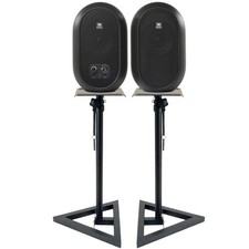 JBL Desktop Professional Reference Monitors Pair Black with Speaker Stands picture