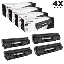 LD Replacement Canon 3500B001AA (128) Set of 4 Black Laser Toner picture