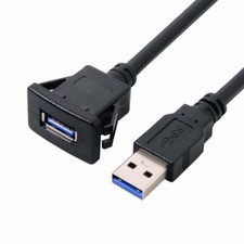Jimier USB3.0 Male to Female Waterproof Single Extension AUX Cable for Dashboard picture