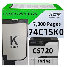 74C1SK0 Black Toner Cartridge Compatible for Lexmark CS720 CS725 CX725 Printer picture