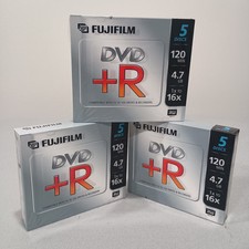 3 Packs of 5 Disc Pack Fujifilm DVD+R  4.7 GB 120 Min 1X To 16X Sealed New  picture
