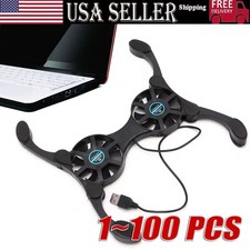 Dual USB Cooling Fan Pad Foldable Slim Fans Cooler Stand for Laptop Notebook Lot picture