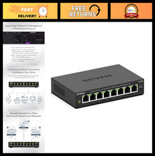 8-Port Gigabit Ethernet Switch - Easy Smart Managed Hub, Desktop/Wall Mount, Sil picture
