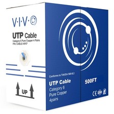 VIVO 500ft Bulk Cat6, Full Copper Ethernet Cable, 23 AWG, UTP Pull Box, Cat-6 Wi picture