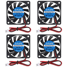 4Pcs 60Mm X 60Mm X 10Mm 6010 12V Brushless DC Cooling Fan 2Pin for DIY 3D picture