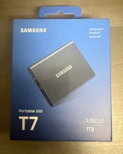 Samsung T7 1TB Portable External SSD USB-C Gray MU-PC1T0TAM New Sealed picture