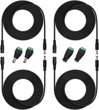 4PCS 10Ft(3M) 12V DC Power Extension Cable with Power Jack Adapter Connectors(2  picture