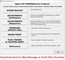 Epson Plotter Adjustment Service Program F2000 Includes Service Manual picture