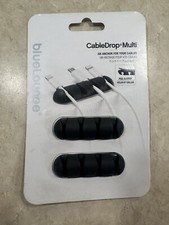 BlueLounge CableDrop Multi Self Adhesive Black Multi Cable Clip 2 Pack picture