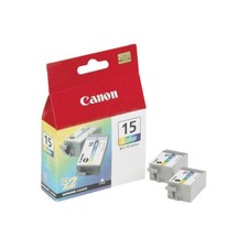 Lot of 2 Ink Cartridge Boxes BCI-15 Twin Pack Original New 3 Colors picture
