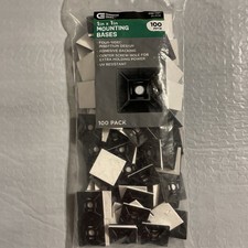 Commercial Electric 1” x 1” Four Sides Black Adhesive Backing Mounting Bases  picture