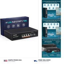 YuanLey 6 Port 2.5G PoE Switch Unmanaged, 4 x 2.5G Base-T PoE Ports, 2 x 10G ... picture