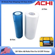 ACHI 30*50m/100m AB Film Transfer Sticker For A3 UV DTF Printer 2 Rolls US Stock picture
