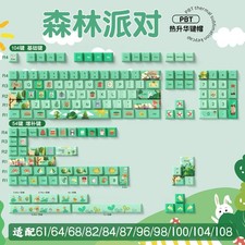 Green Forest Party Keycap 138/158 Keys PBT Cherry H for Mechanical KEYBOARD Gift picture