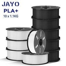 JAYO 10x1.1KG PLA+ Black & White 3D Printer Filament 1.75mm High Adhesion Neatly picture