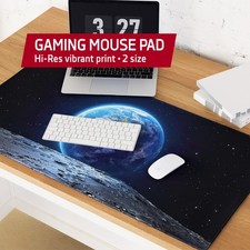 Earth and Moon — Gaming Mouse Pad. Space Desk Mat, Cosmic Office Decor,Astronomy picture