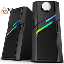 Computer Speakers for Desktop PC with Easy Knob, Clear Powerful Black picture