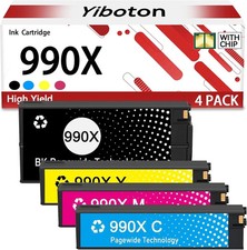 2 Carts only ( READ) 990X 990 990XC High Yield Ink Cartridges Compatible -ZZ picture