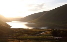 Landscape scotland nature lake sunlight mountains Custom Gaming Mat Desk picture