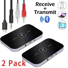 2x Bluetooth V4 Transmitter & Receiver Wireless A2DP Audio 3.5mm Aux Adapter Hub picture