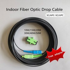 10M-50M Indoor Fiber Optic Drop Cable Single-Core Black SC/APC To SC/UPC picture