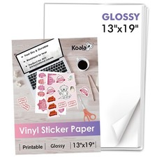 Koala Vinyl Sticker Paper 13x19 Glossy Waterproof 30PK for Inkjet Laser Printer picture