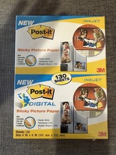 130 Sheets 3M Post-it Picture Paper 4x6 Matte  STICKY PAPER  Ink Jet BRAND NEW  picture