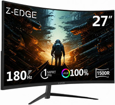 Z-Edge 27 Inch Curved Gaming Monitor, 1080P, 180Hz/144Hz Computer Screen picture