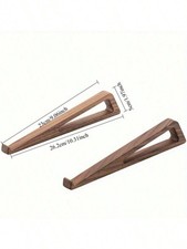 1pc Portable Foldable Wooden Laptop Stand - Ergonomic Angle Adjustment (12°) picture