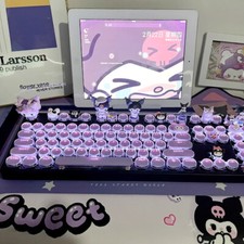 Kuromi Cartoon Cute Doll 108 keys RGB Wired Mechanical Keyboard Tri-mode Keycaps picture