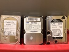 3 Internal PC Hard Drives Hitachi 2 TB, Samsung 80gb, Western Dig 1tb Untested picture