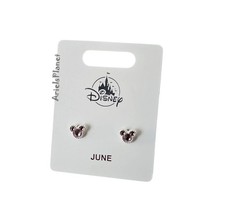 Disney Parks Mickey Mouse Ear Month of June Birthstone Earrings picture