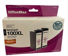 OfficeMax Black Ink Cartridges Lexmark 100XL Twin Pack 14N0820 picture