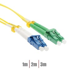 1 2 3M LC/UPC to LC/APC Duplex Single Mode Fiber Optic Optical Patch Cable Cord picture