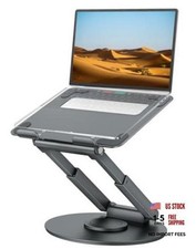 Telescopic Laptop Stand for Desk with 360° Swivel Base, Sit to Stand, Gray picture