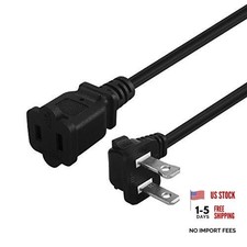 (3M) Right Angled Polarized US 2-Prong Male-Female Extension Power Cord 10-Feet picture