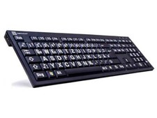 LogicKeyboard XL-Print PC-Slim-White on Black-German (Nero) picture