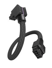 ARGB 8Pin PCIe GPU Extension Cable 16AWG 90 Degree Right Angle BlackRVS picture