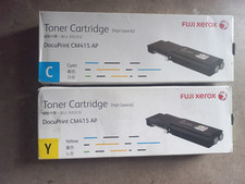 GENUINE XEROX HIGH CAPACITY CYAN CT202353 + YELLOW CT202355 TWO TONERS CM415 AP picture