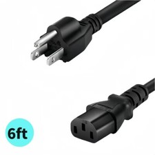 6Ft 14AWG NEMA 5-15P to C13 AC Heavy Duty Power Cord  15A 125V,  UL Listed picture