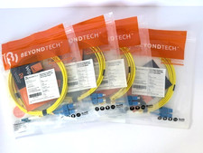 Beyondtech OS1 9/125 LC UPC to SC UPC Single Mode Fiber Patch Cable 2M Lot of 4 picture