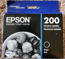 Genuine EPSON 200 Standard-Capacity Black Ink Cartridge Expired: 01/2022 NIB picture