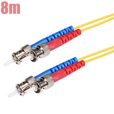 8M ST-ST Fiber Optic 9/125 Duplex Single Mode Optical Patch Cable Cord Yellow picture