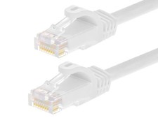 Monoprice Cat6 Ethernet Patch Cable 10ft White Stranded 550MHz UTP 24AWG 12 Pack picture